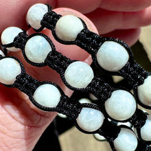 Load image into Gallery viewer, NEW! Moonstone Divine Feminine Healing, Empathy & Emotional Balance Woven Inner Strength Collection Nylon Braided Adjustable 6mm Bead Bracelet