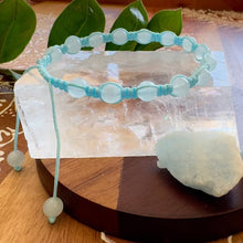 Load image into Gallery viewer, NEW! Aquamarine Reflection, Relaxation & Resilience Woven Inner Strength Collection Nylon Braided Adjustable 6mm Bead Bracelet