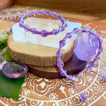 Load image into Gallery viewer, NEW! Amethyst Energy Field Tranquility, Peace & Divine Connection Woven Inner Strength Collection Nylon Braided Adjustable 6mm Bead Bracelet