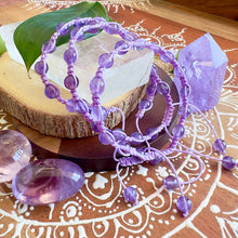 Load image into Gallery viewer, NEW! Amethyst Energy Field Tranquility, Peace & Divine Connection Woven Inner Strength Collection Nylon Braided Adjustable 6mm Bead Bracelet