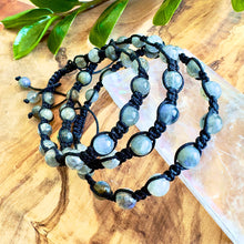 Load image into Gallery viewer, NEW! Labradorite New Moon Inner Light, Meditation & Protection Against Negativity Woven Inner Strength Collection Nylon Braided Adjustable 6mm Bead Bracelet