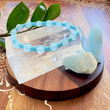 Load image into Gallery viewer, NEW! Aquamarine Reflection, Relaxation & Resilience Woven Inner Strength Collection Nylon Braided Adjustable 6mm Bead Bracelet