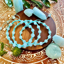 Load image into Gallery viewer, NEW! Aquamarine Reflection, Relaxation & Resilience Woven Inner Strength Collection Nylon Braided Adjustable 6mm Bead Bracelet