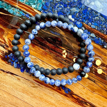 Load image into Gallery viewer, Sodalite & Black Onyx Couples Bracelet 6mm Stretch Matching Set