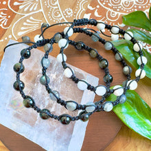 Load image into Gallery viewer, NEW! Moonstone Divine Feminine Healing, Empathy & Emotional Balance Woven Inner Strength Collection Nylon Braided Adjustable 6mm Bead Bracelet