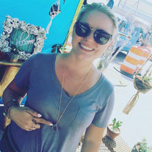 Load image into Gallery viewer, Harmonizing Fluorite Natural Cube Pyramid Pendant 30” Gold Necklace