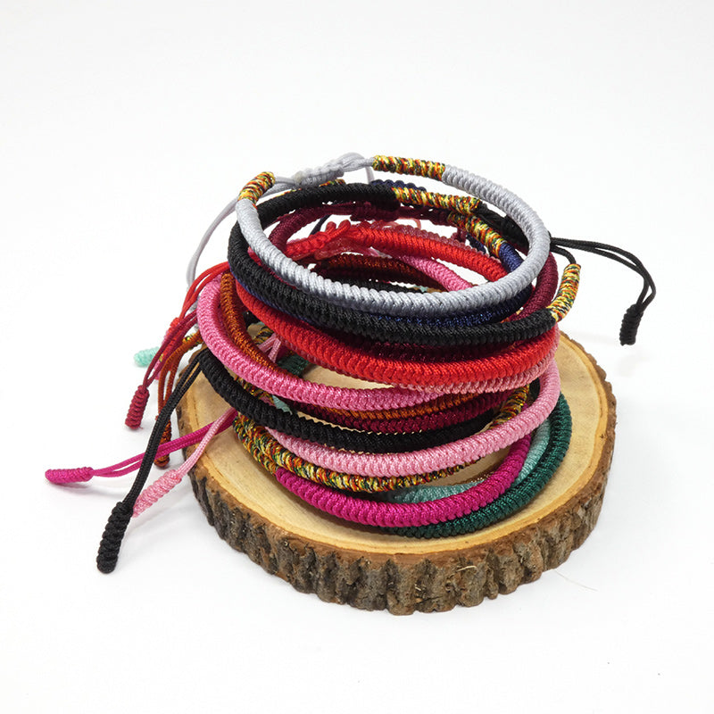 Tibetan Buddhist Bracelet Lucky Rope Knots Bracelet Red 