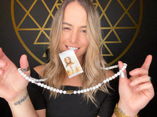 Load image into Gallery viewer, Just Restocked! Extremely Rare! 8mm Elizabeth April Channeled Angel Sacred Geometry Limited Edition Cosmic Species Stretch Mala Bracelet Necklace