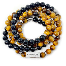 Load image into Gallery viewer, 8mm Elizabeth April Channeled Anunnaki Sacred Geometry Limited Edition Cosmic Species Stretch Mala Bracelet Necklace