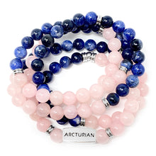 Load image into Gallery viewer, Last one! 8mm Elizabeth April Channeled Arcturian Sacred Geometry Limited Edition Cosmic Species Stretch Mala Bracelet Necklace