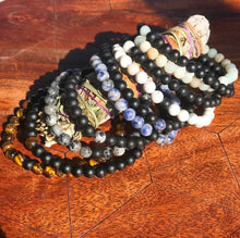 Load image into Gallery viewer, Howlite & Black Onyx Couples Bracelet 6mm Stretch Matching Set