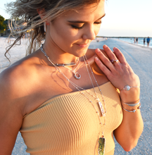 Load image into Gallery viewer, Natural Luxury Abalone Carved Feather XL Pendant 30” White Gold Necklace