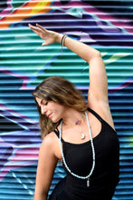 Load image into Gallery viewer, Aquamarine Conscious Awareness Relaxation 108 Mala Necklace Bracelet