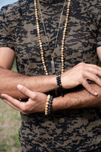 Load image into Gallery viewer, Black Onyx & Tigers Eye Protection & Abundance Double Adjustable Wrap  8mm Bead Bracelet