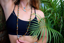 Load image into Gallery viewer, Tigers Eye &amp; African Turquoise Duo Powerhouse Endless Possibilities 108 Mala Necklace Bracelet