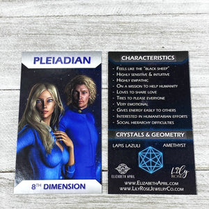 8mm Elizabeth April Channeled Pleiadian Sacred Geometry Limited Edition Cosmic Species Stretch Bracelet