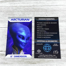 Load image into Gallery viewer, 10mm Elizabeth April Channeled Arcturian Sacred Geometry Limited Edition Cosmic Species Stretch Bracelet