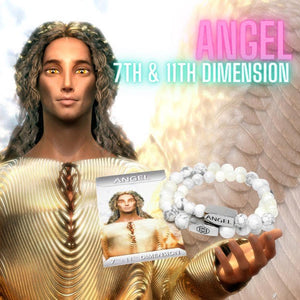 10mm Elizabeth April Channeled Angel Sacred Geometry Limited Edition Cosmic Species Stretch Bracelet