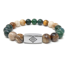 Load image into Gallery viewer, 10mm Elizabeth April Channeled Mantis Sacred Geometry Limited Edition Cosmic Species Stretch Bracelet