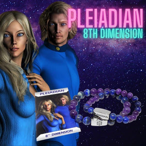 8mm Elizabeth April Channeled Pleiadian Sacred Geometry Limited Edition Cosmic Species Stretch Bracelet