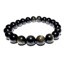 Load image into Gallery viewer, Limited Gold Sheen Obsidian Wizard Stone Energetic Shield 10mm Stretch Bracelet