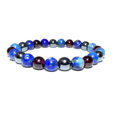 Load image into Gallery viewer, Guardian Collection Lapis Garnet Hematite 8mm Stretch Bracelet