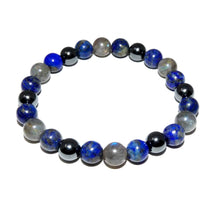 Load image into Gallery viewer, Guardian Collection Lapis Labradorite New Moon Hematite 8mm Stretch Bracelet