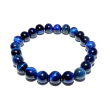 Load image into Gallery viewer, Vibrant Blue Tigers Eye Wisdom and Truth 8mm Stretch Bracelet