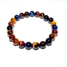 Load image into Gallery viewer, Limited Edition Triple Power Red Tigers Eye Blue Tigers Eye and Yellow Tigers Eye 8mm Stretch Bracelet