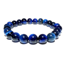 Load image into Gallery viewer, Vibrant Blue Tigers Eye Wisdom and Truth 8mm Stretch Bracelet