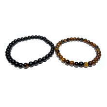 Load image into Gallery viewer, Tigers Eye & Black Onyx Couples Bracelet 6mm Stretch Matching Set