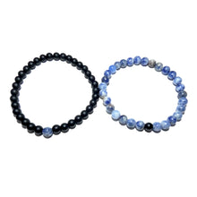 Load image into Gallery viewer, Sodalite & Black Onyx Couples Bracelet 6mm Stretch Matching Set