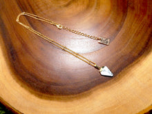 Load image into Gallery viewer, Faceted Shield Howlite Minimalist Crystal Pendant 14” + 2" Gold Necklace