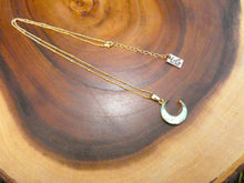 Load image into Gallery viewer, Power Moon Abalone Shell Pendant 18” Gold Necklace