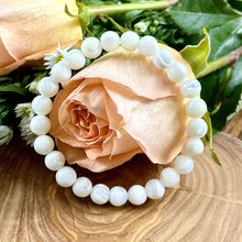 Load image into Gallery viewer, Mother of Pearl Peacefulness & Purity 8mm Stretch Bracelet