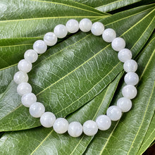 Load image into Gallery viewer, Mother of Pearl Peacefulness & Purity 8mm Stretch Bracelet