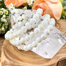 Load image into Gallery viewer, Mother of Pearl Peacefulness & Purity 8mm Stretch Bracelet