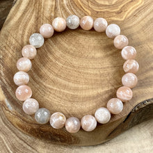 Load image into Gallery viewer, Peach Moonstone Heart Opening &amp; Activation Premium Collection 8mm Stretch Bracelet