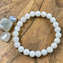 Load image into Gallery viewer, Rainbow Moonstone Miracles & Universal Energy Premium Collection 8mm Stretch Bracelet
