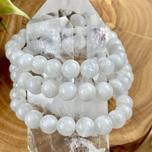 Load image into Gallery viewer, Rainbow Moonstone Miracles & Universal Energy Premium Collection 8mm Stretch Bracelet