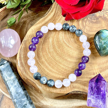 Load image into Gallery viewer, Limited Edition Triple Power Labradorite, Amethyst, Rose Quartz Spiritual Healer 8mm Stretch Bracelet