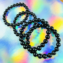 Load image into Gallery viewer, Elite Shungite Stone of Life EMF Radiation Protection & Purification Premium Collection 10mm Stretch Bracelet