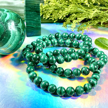 Load image into Gallery viewer, Malachite Heart Activation & Universal Flow Premium Collection 8mm Stretch Bracelet