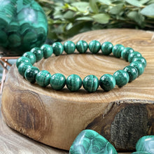 Load image into Gallery viewer, Malachite Heart Activation & Universal Flow Premium Collection 8mm Stretch Bracelet