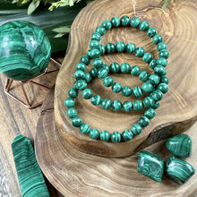 Load image into Gallery viewer, Malachite Heart Activation & Universal Flow Premium Collection 8mm Stretch Bracelet