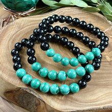 Load image into Gallery viewer, Malachite Black Onyx Duo Spiritual Warrior Heart Activation 8mm Stretch Bracelet