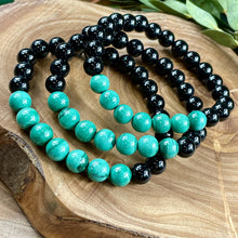 Load image into Gallery viewer, Malachite Black Onyx Duo Spiritual Warrior Heart Activation 8mm Stretch Bracelet