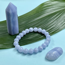 Load image into Gallery viewer, Only 2 left! Super Limited Extremely Rare Grade AAA Blue Lace Agate Goddess Relaxation 9-10mm Stretch Bracelet