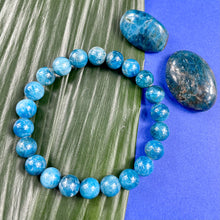Load image into Gallery viewer, Blue Apatite Manifestation & Motivation Premium Collection 10mm Stretch Bracelet