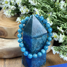 Load image into Gallery viewer, Blue Apatite Manifestation & Motivation Premium Collection 8mm Stretch Bracelet
